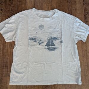 American Eagle Outfitters White Sailing Women's Graphic Tee
